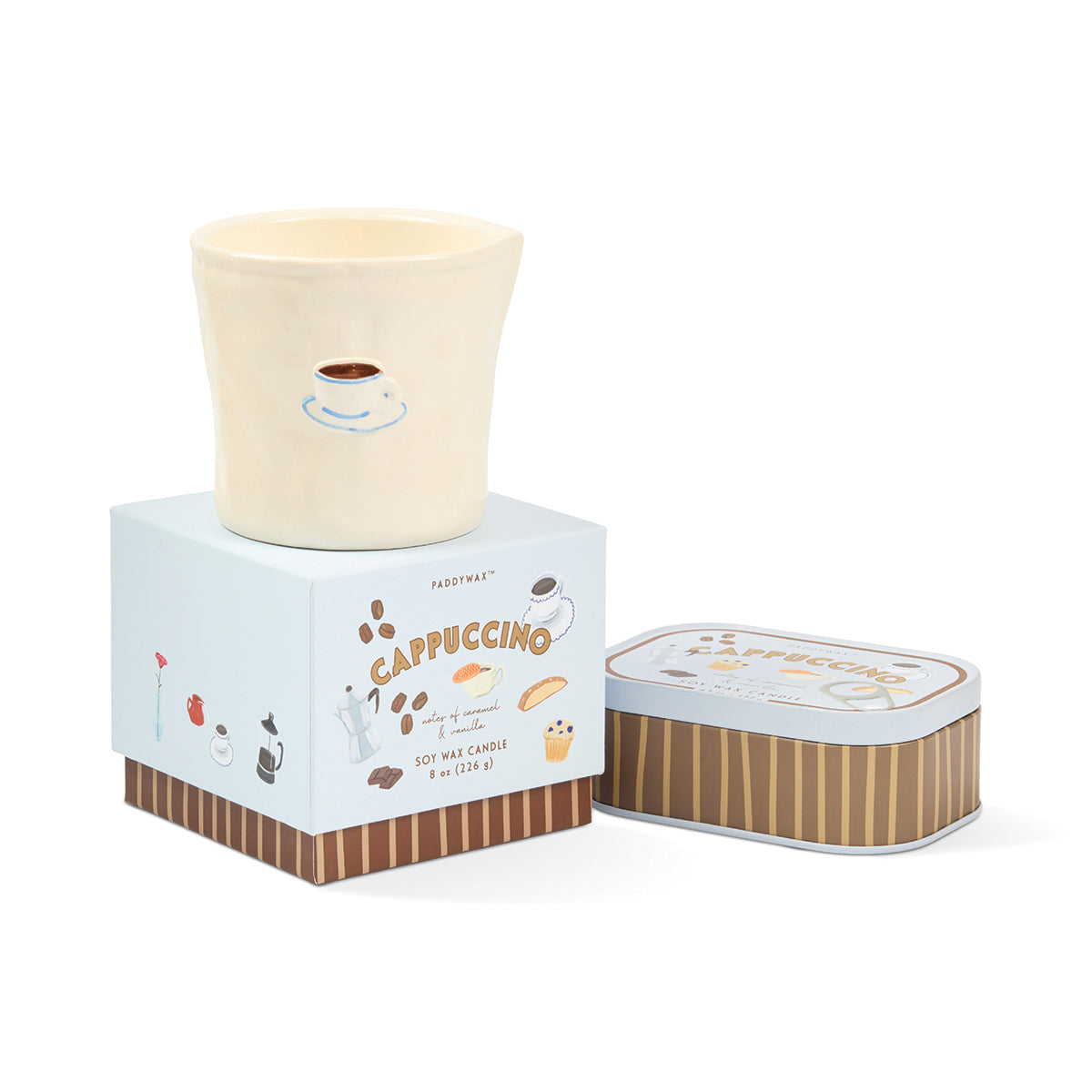Paddywax Bistro 8oz/226g Cappuccino Ceramic Candle - Chocolate & Cherry