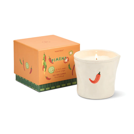 Paddywax Bistro 8oz/226g Piment Ceramic Candle - Chilli & Mango