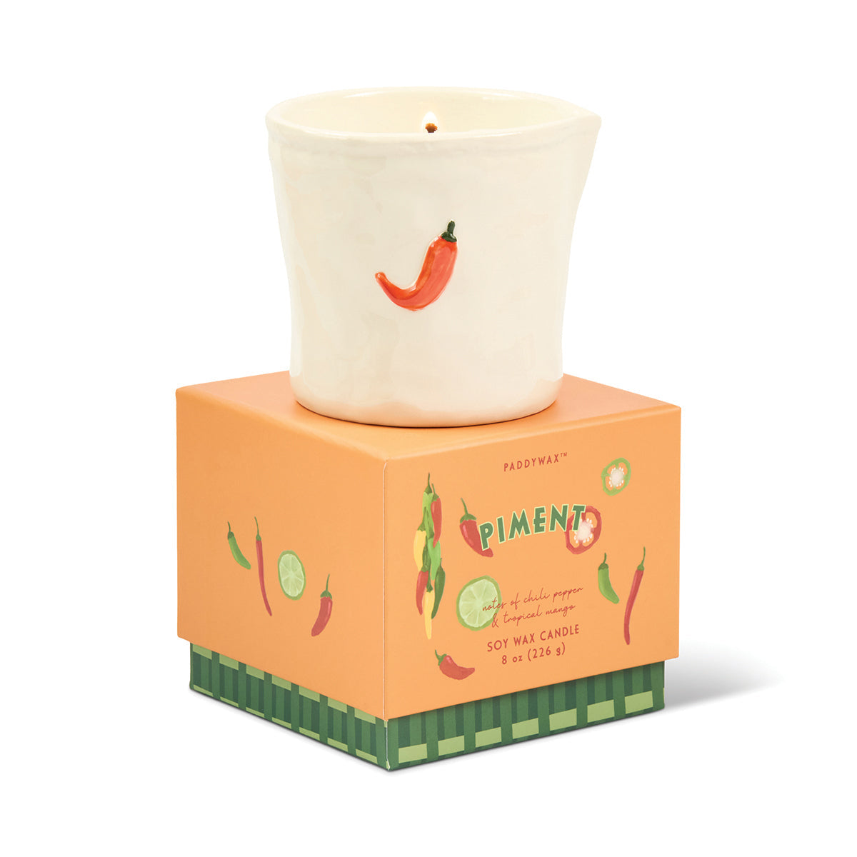 Paddywax Bistro 8oz/226g Piment Ceramic Candle - Chilli & Mango