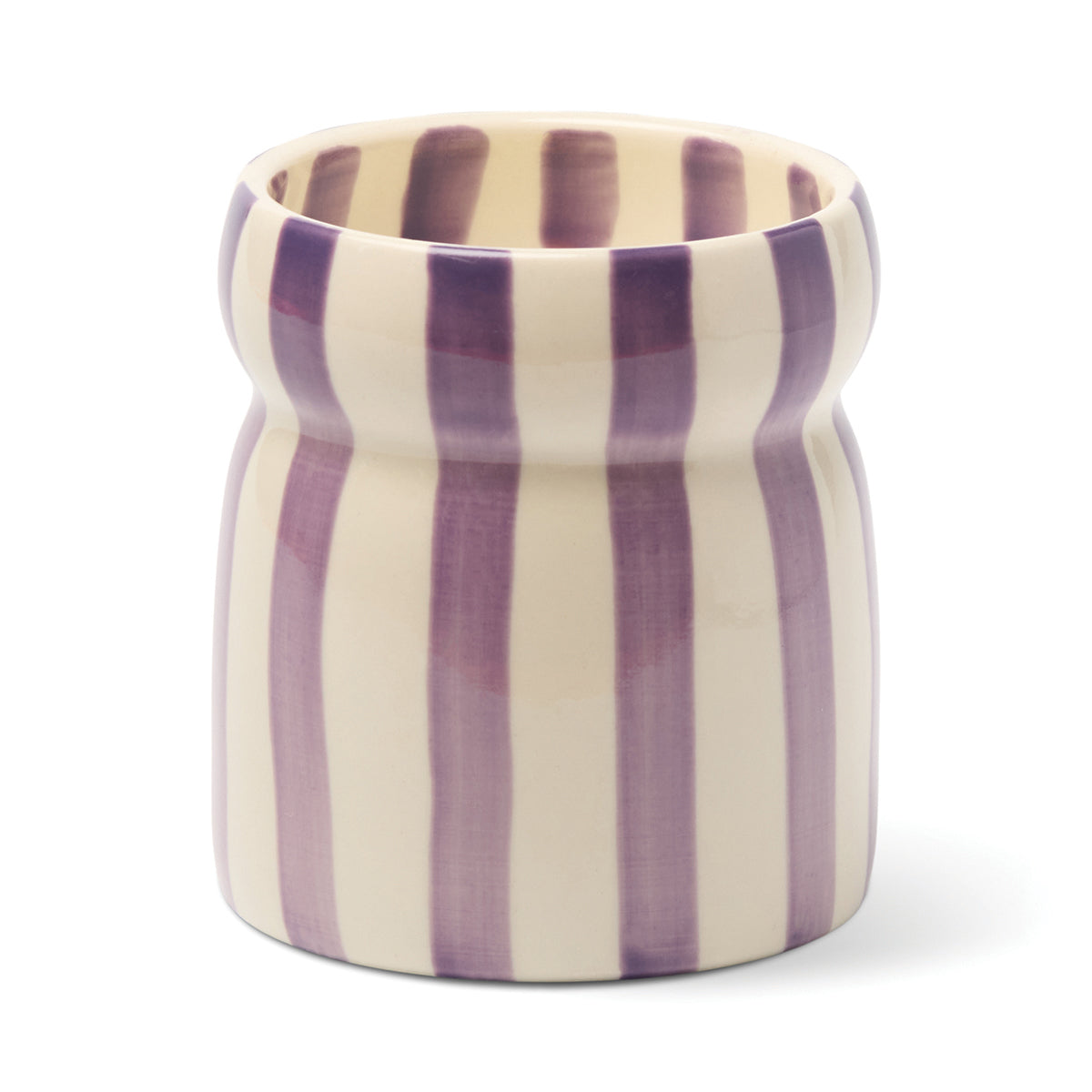 Paddywax Cabana Christmas 6.5oz/184g Pink/Green Striped Ceramic Candle - Cinnamon & Clove