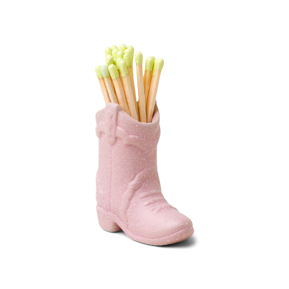 Cowboy Boot Match Holder Pink with 25 matches – Designworks Collective UK