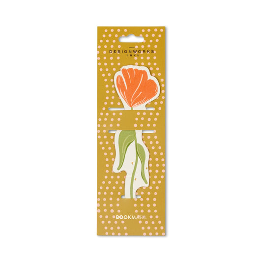Designworks Ink Framed Floral Bookmark - Poppy