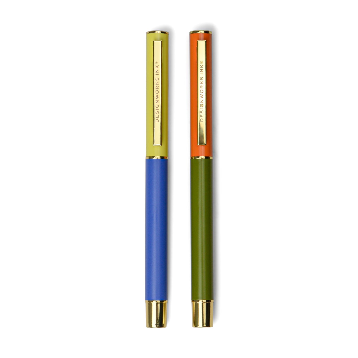 Colourblock Pens Cobalt & Army Green (set of 2)