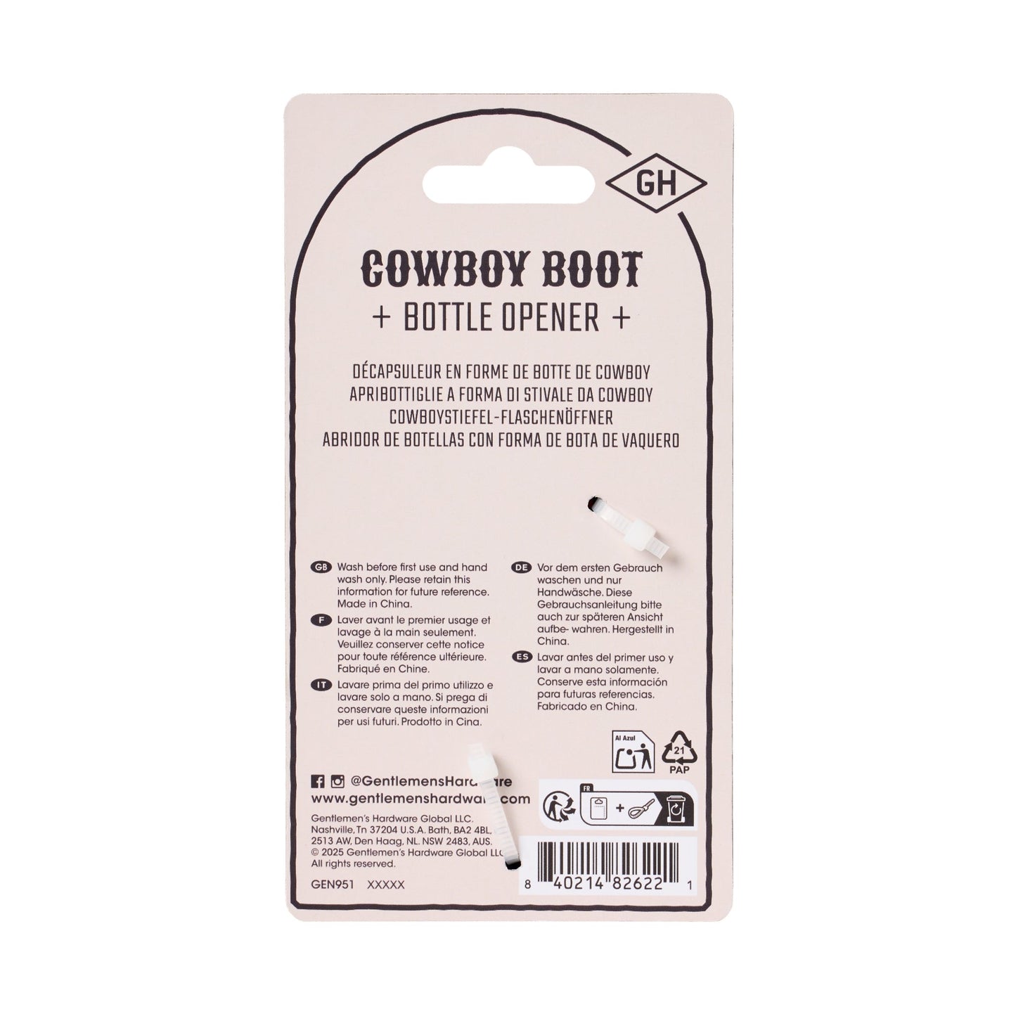 Gentlemen's Hardware Cowboy Boot Bottle Opener