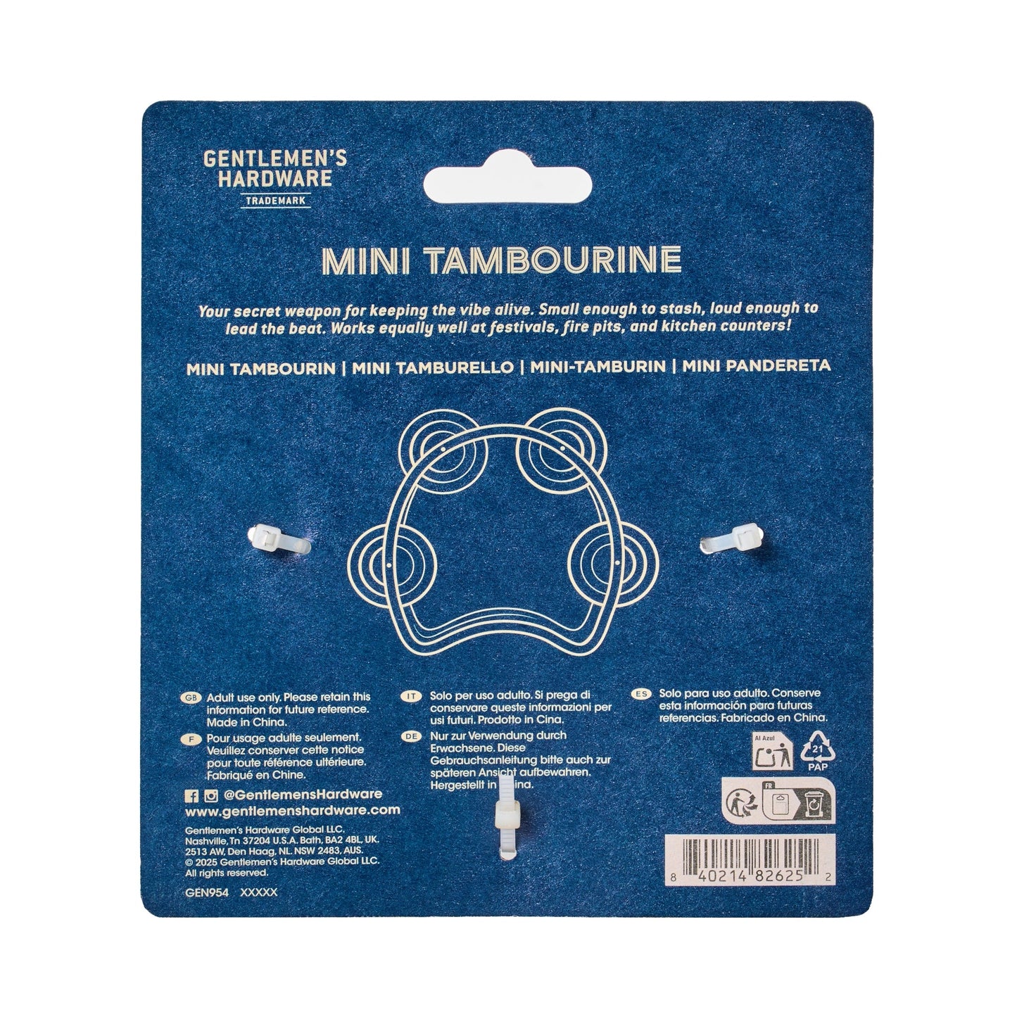 Gentlemen's Hardware Mini Tambourine