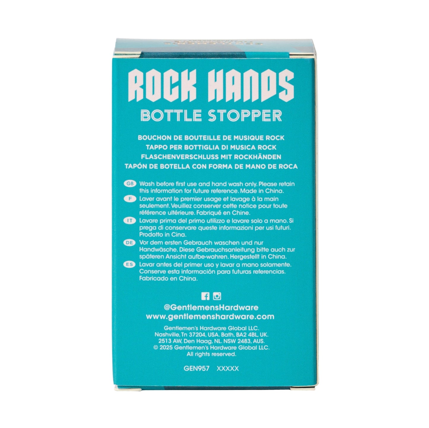 Gentlemen's Hardware Rock Hands Bottle Stopper