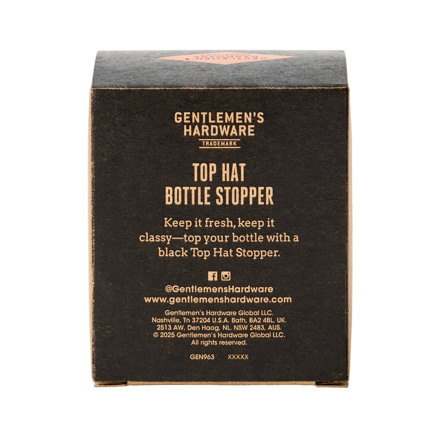 Gentlemen's Hardware Top Hat Bottle Stopper (Set of 2)