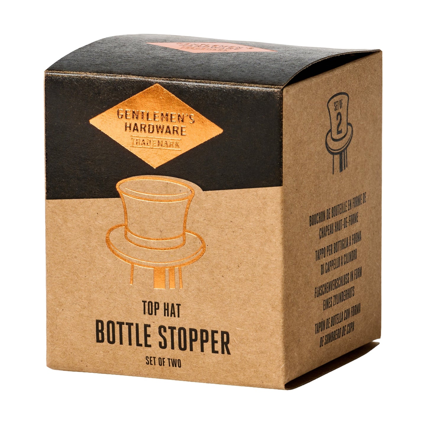 Gentlemen's Hardware Top Hat Bottle Stopper (Set of 2)