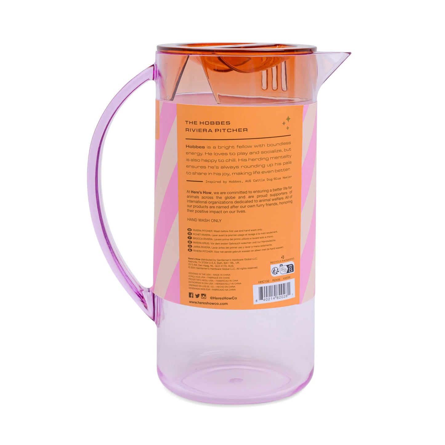 The Hobbes Pitcher - Lilac + Orange