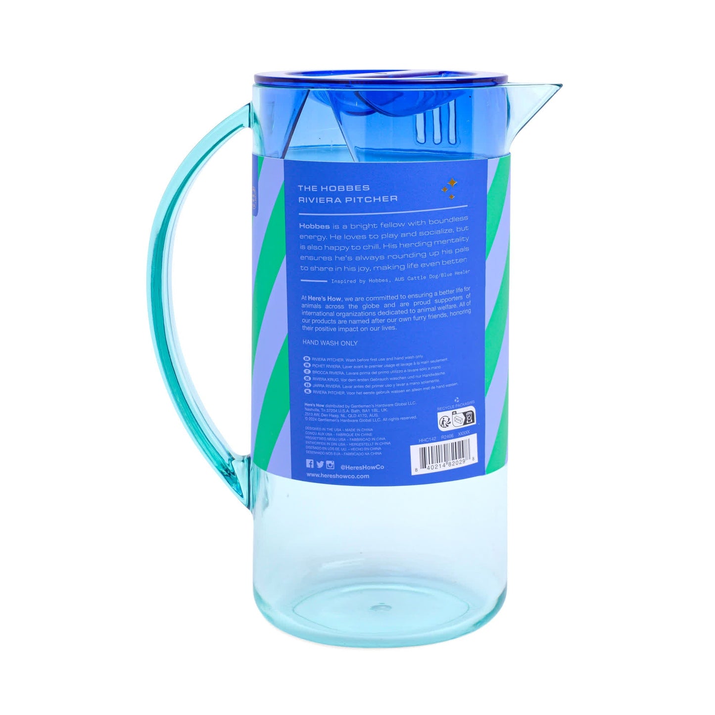 The Hobbes Pitcher - Mint + Cobalt