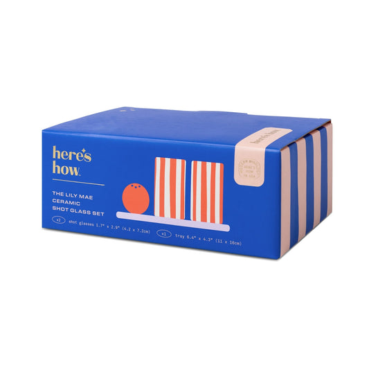 The Lily Mae Ceramic Tequila Shot Glass Set - Poppy + Lilac