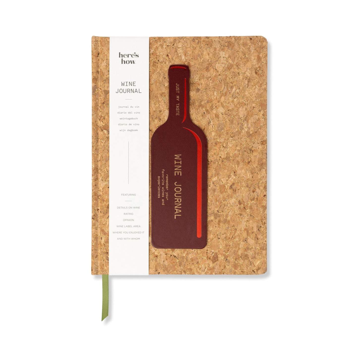 Here's How Wine Journal - Cork Wine Bottle