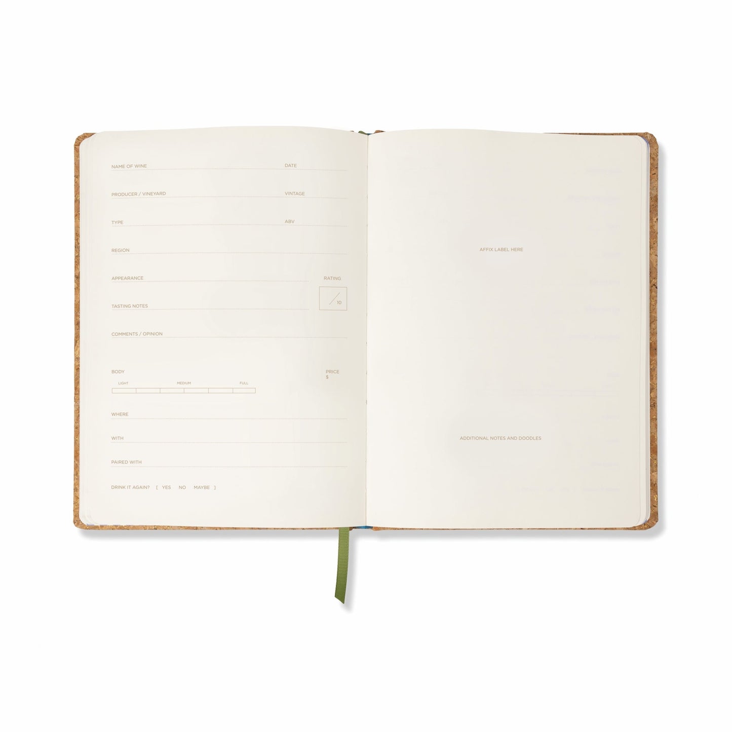 Here's How Wine Journal - Cork Wine Bottle