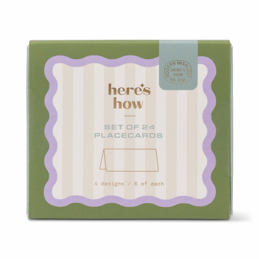Here's How Placecards - Set of 24 - Stripes