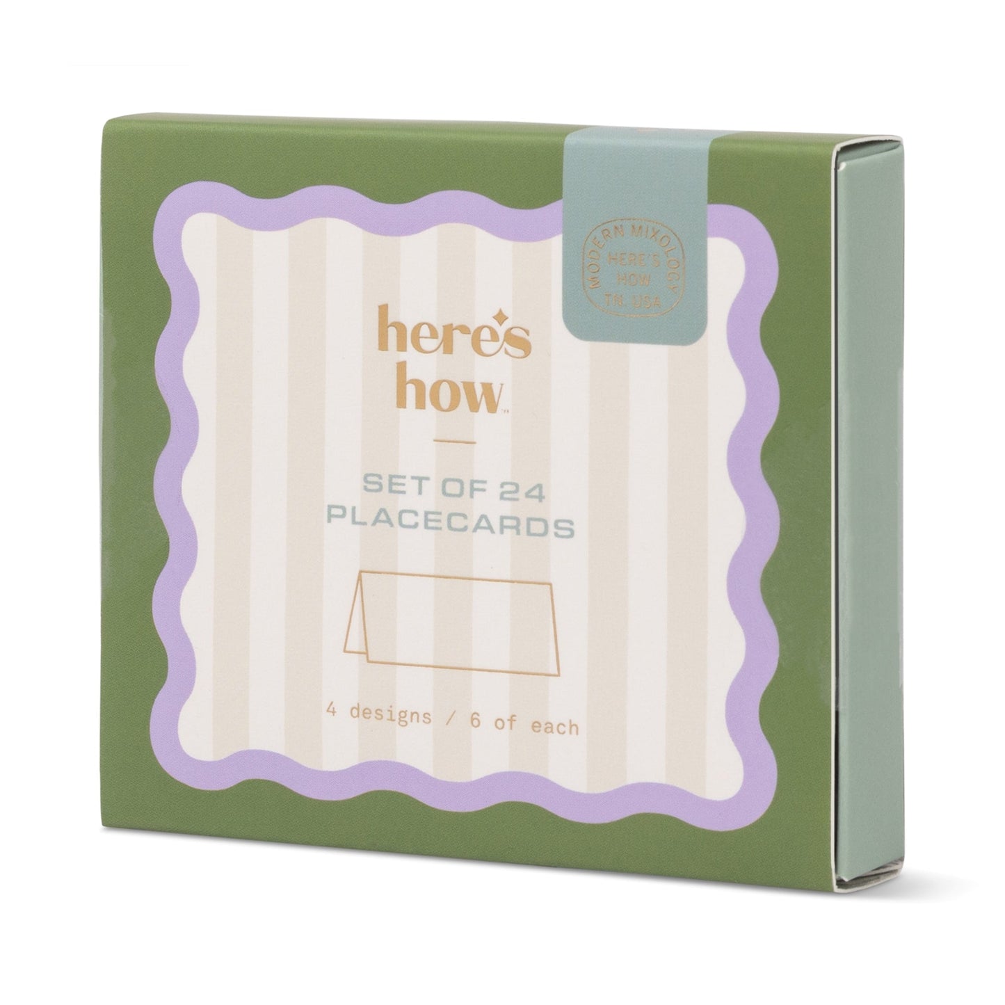 Here's How Placecards - Set of 24 - Stripes