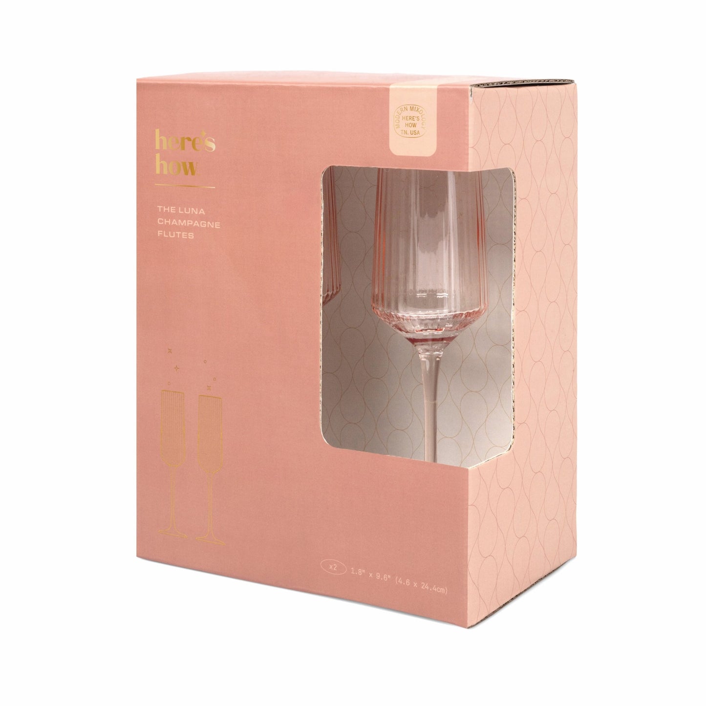 Here's How The Luna Champagne Flutes - Set of 2 - Blush