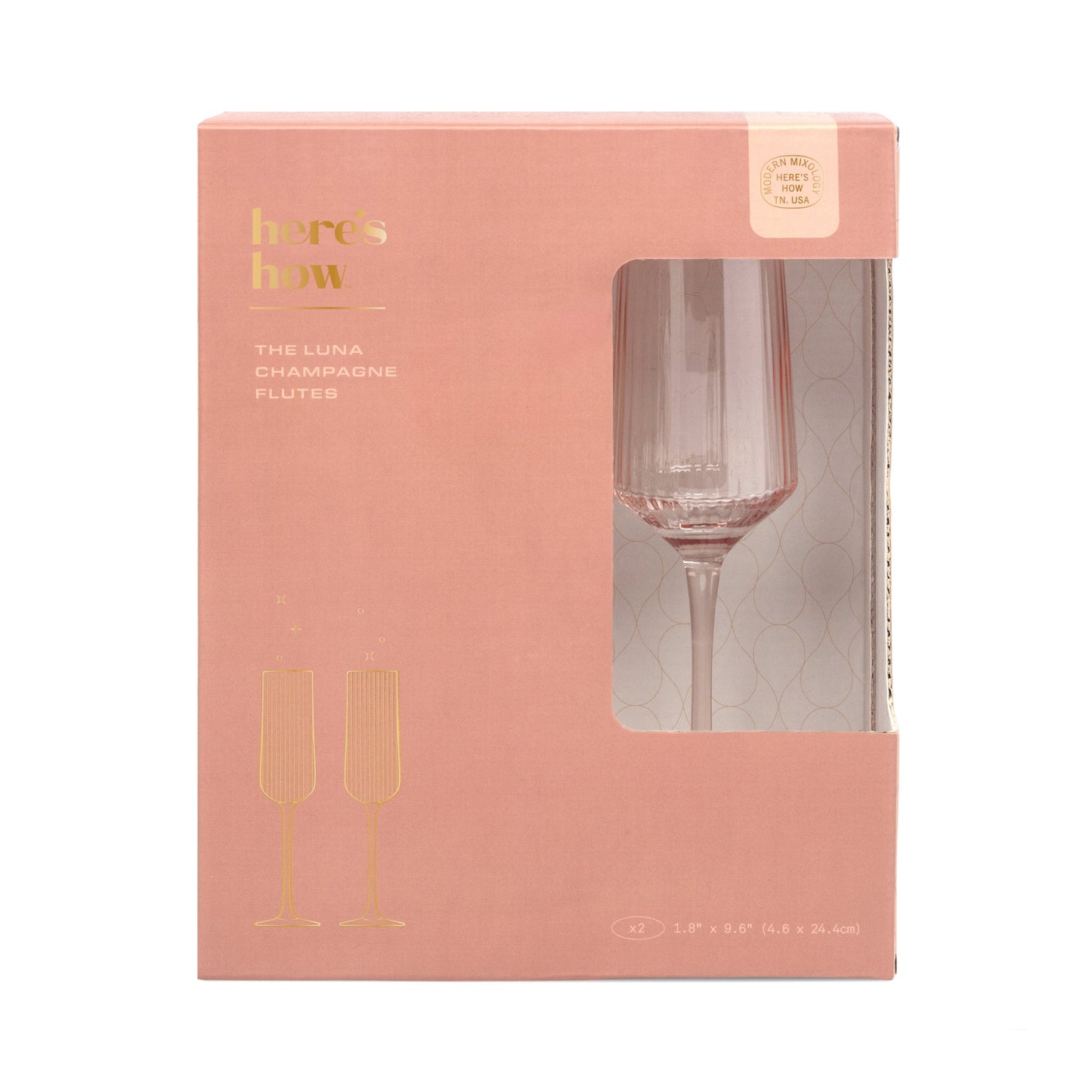 Here's How The Luna Champagne Flutes - Set of 2 - Blush