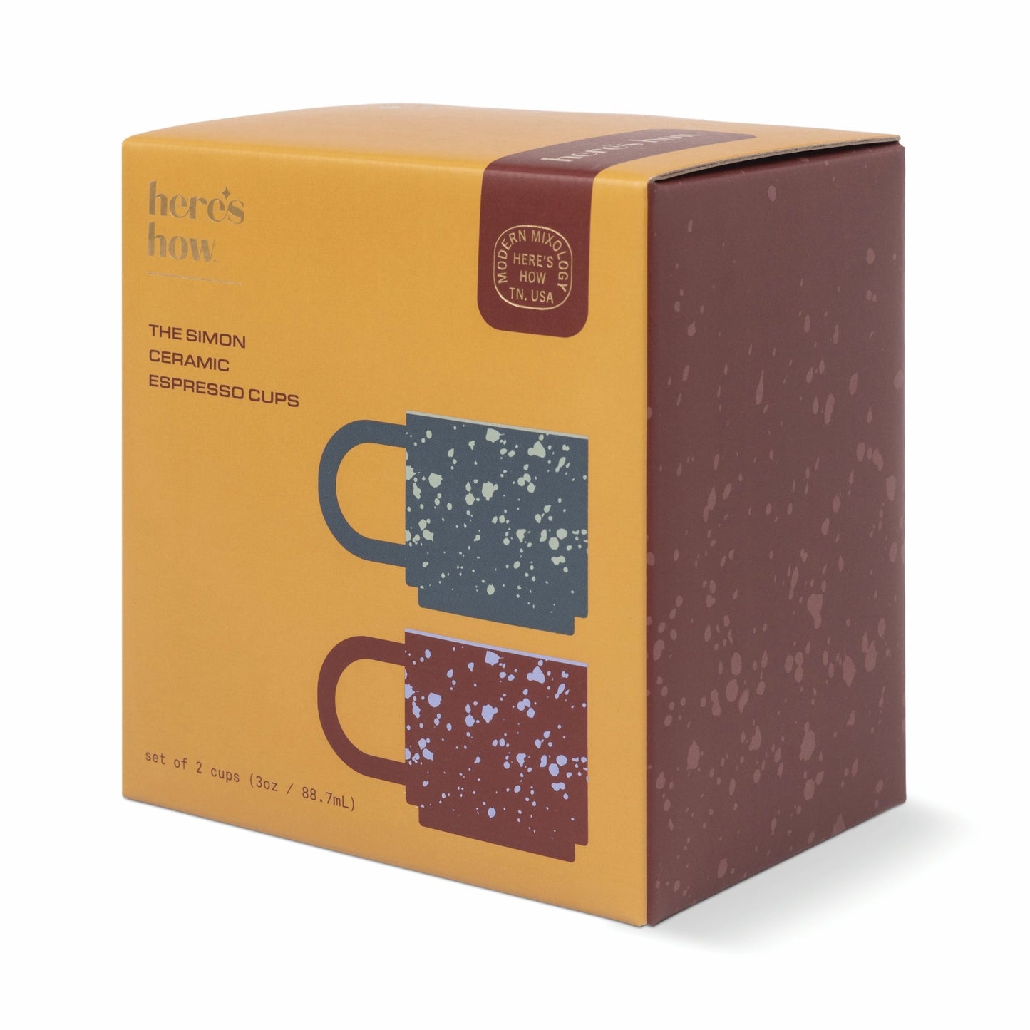 Here's How The Simon Espresso Cups - Set of 2 - Burgundy + Navy