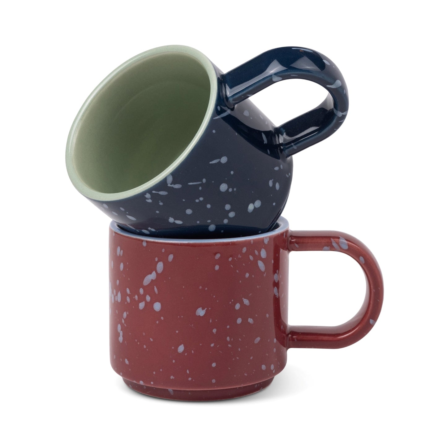Here's How The Simon Espresso Cups - Set of 2 - Burgundy + Navy