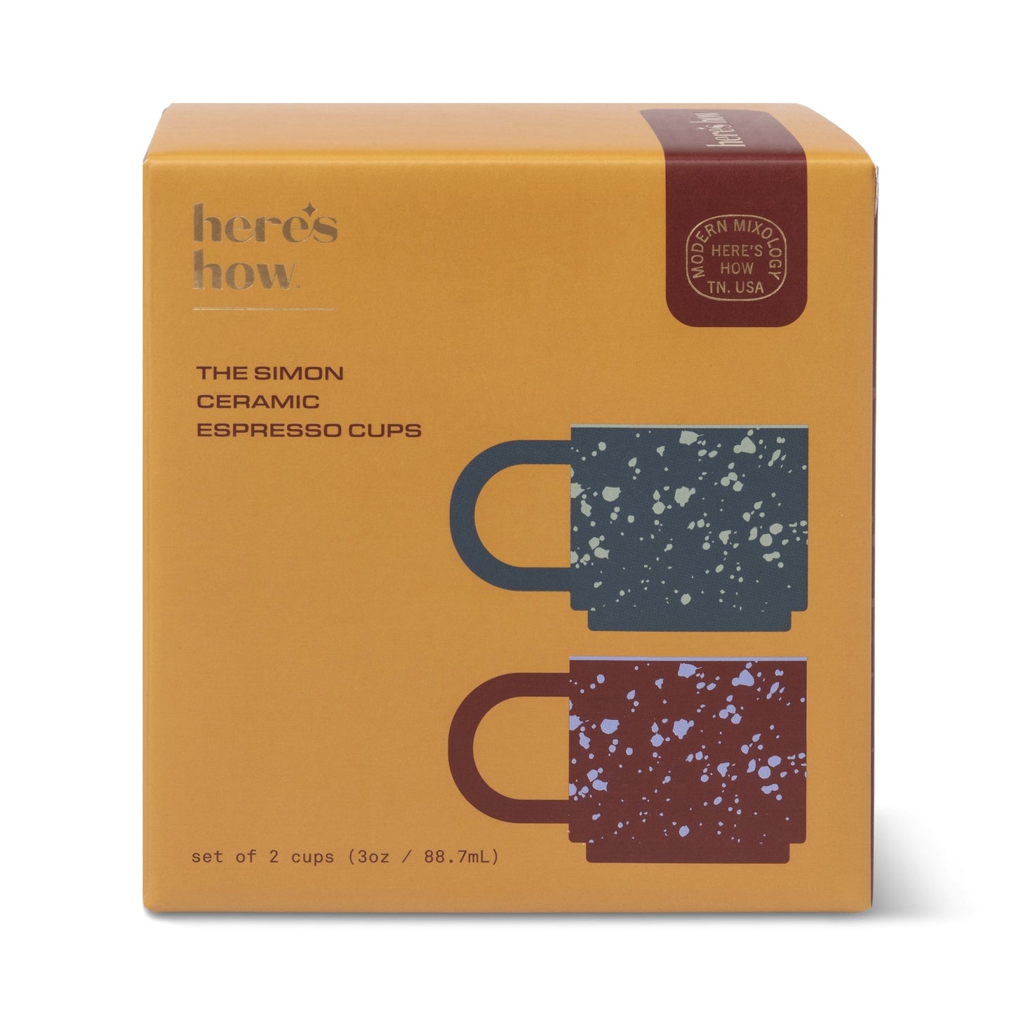 Here's How The Simon Espresso Cups - Set of 2 - Burgundy + Navy