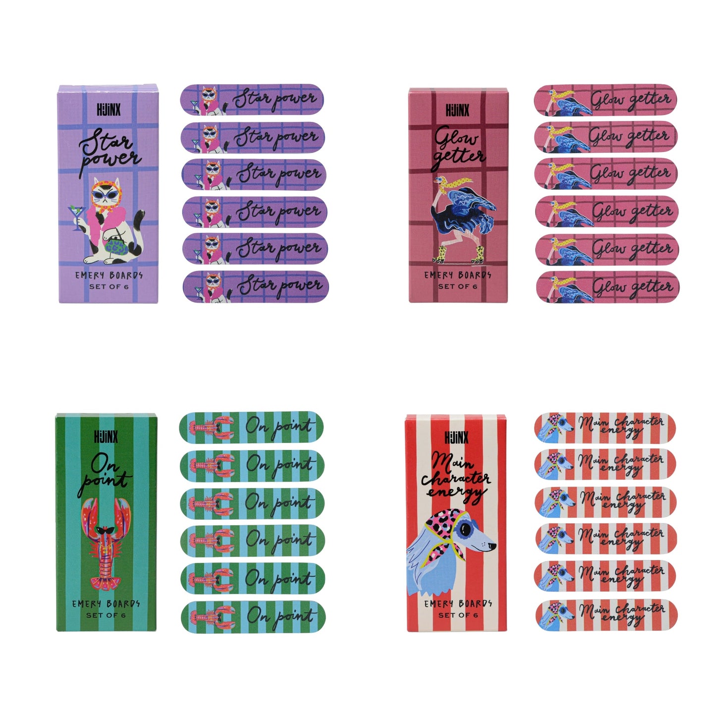 Hijinx Emery Boards (Set of 6) Mixed CDU (20pcs)