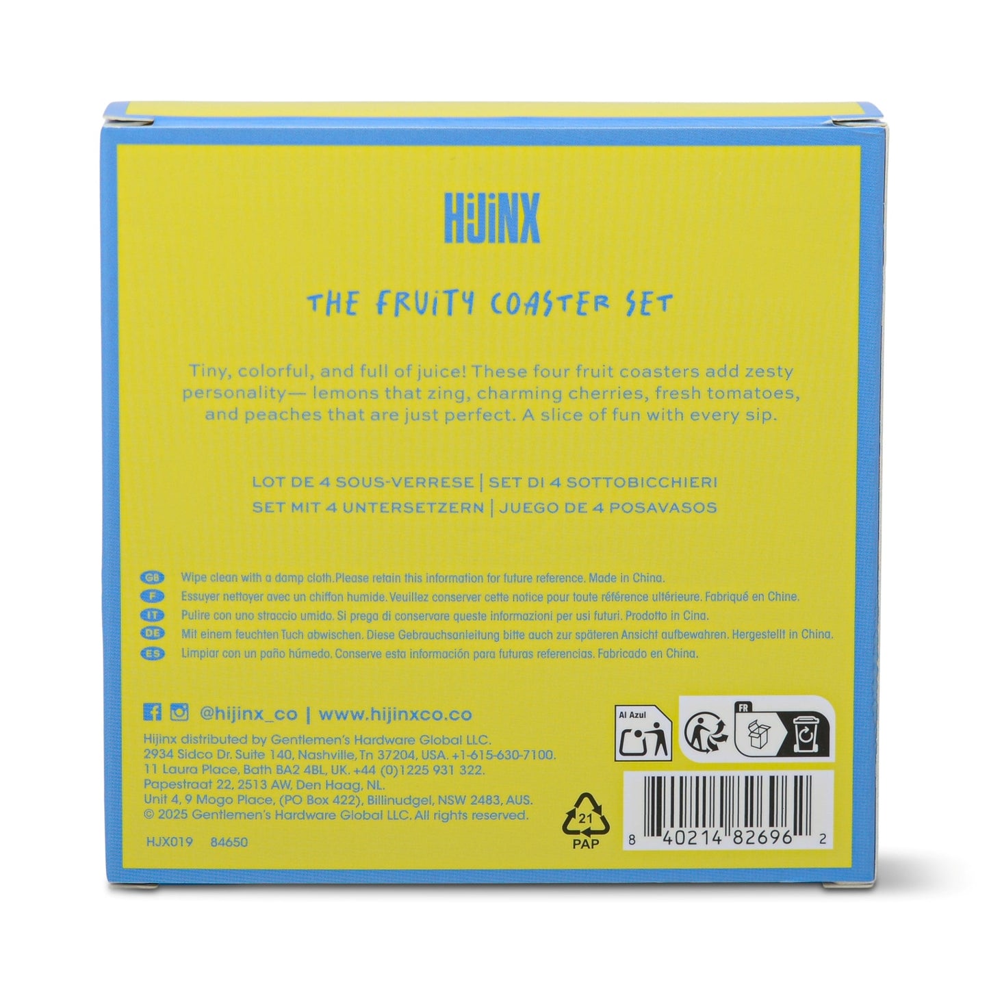 Hijinx Coasters (Set of 4) The Fruity