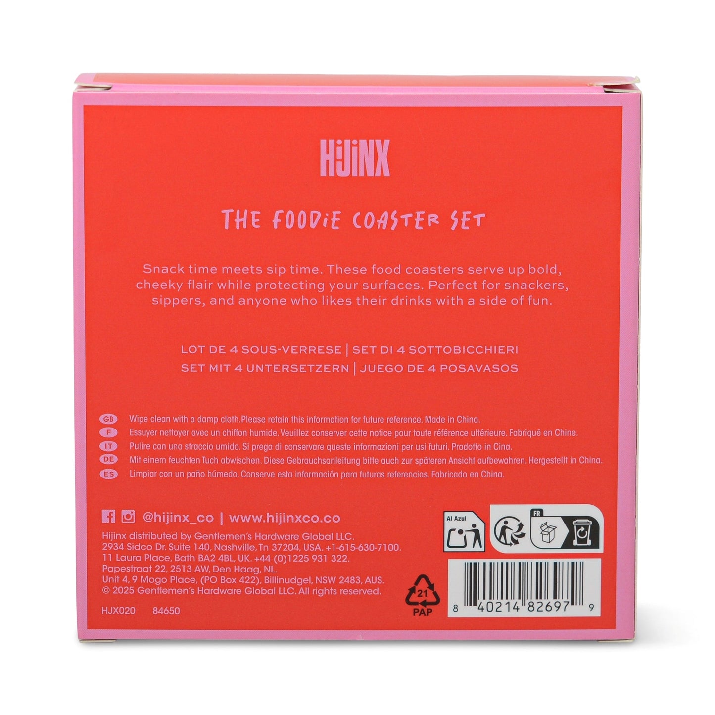Hijinx Coasters (Set of 4) The Foodie