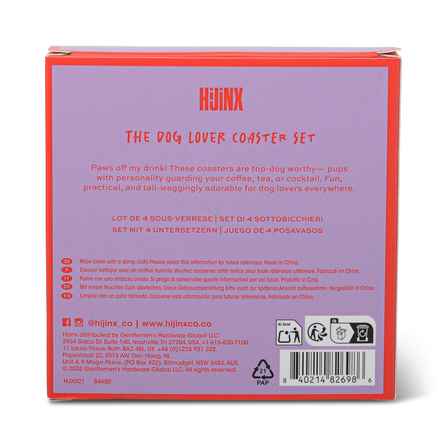 Hijinx Coasters (Set of 4) The Dog Lover