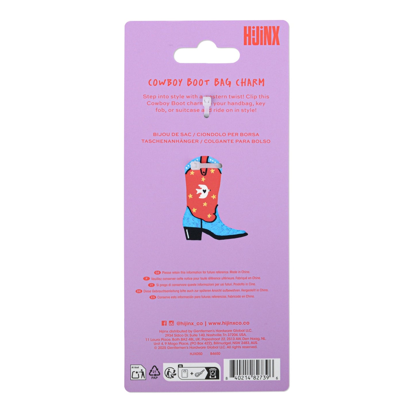 Hijinx Bag Charm - Cowboy Boot