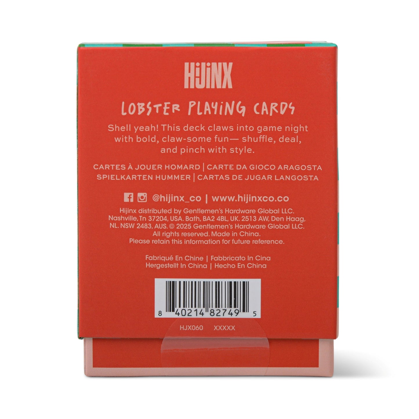 Hijinx Playing Cards - Lobster