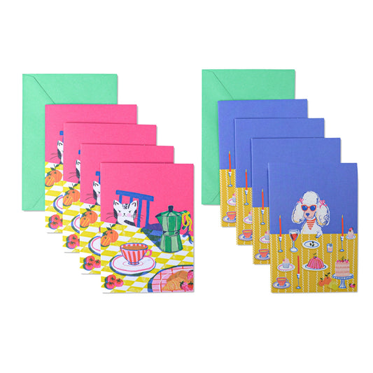 Hijinx Notecards (Set of 8) Dinner Party