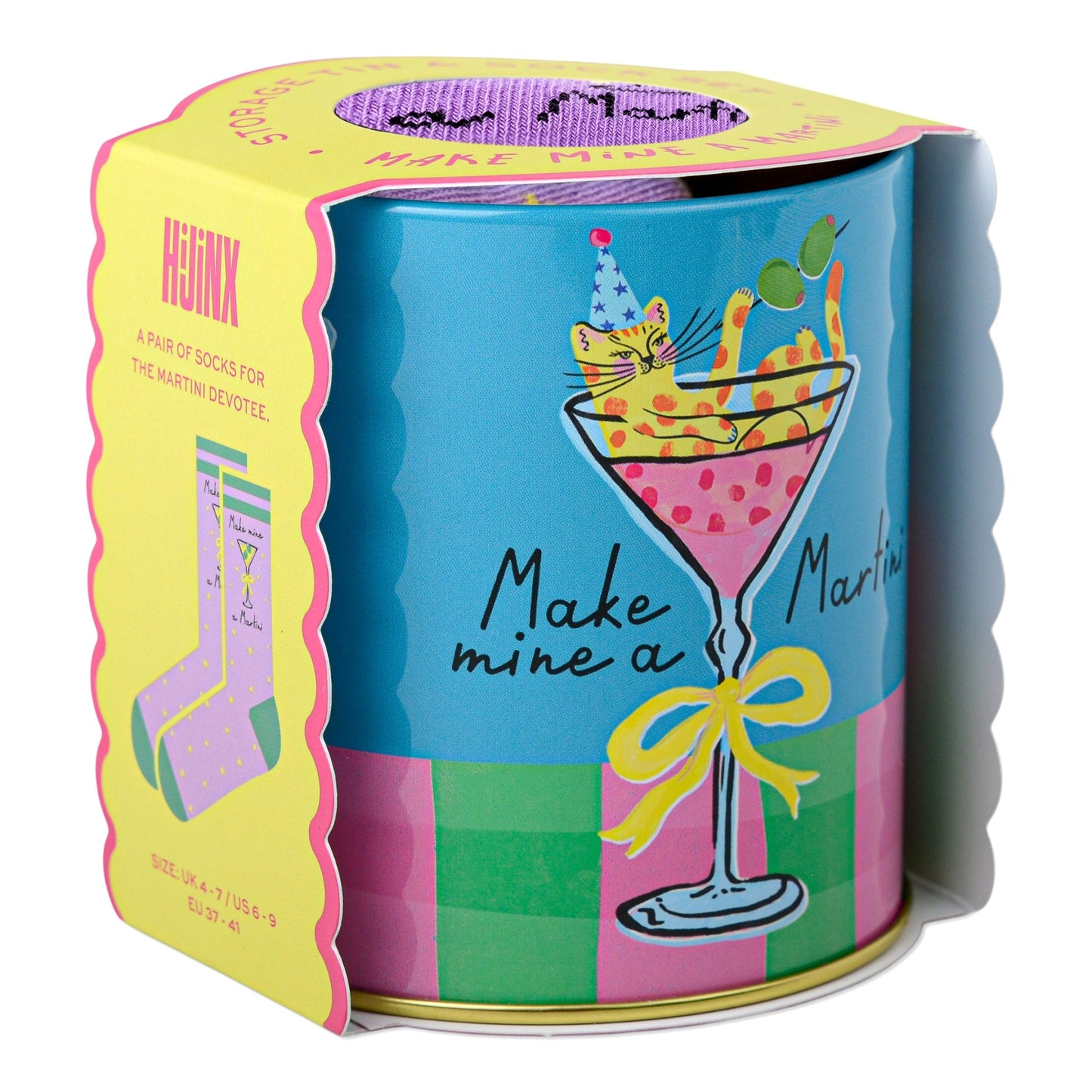 Hijinx Socks in a Tin - Make Mine a Martini