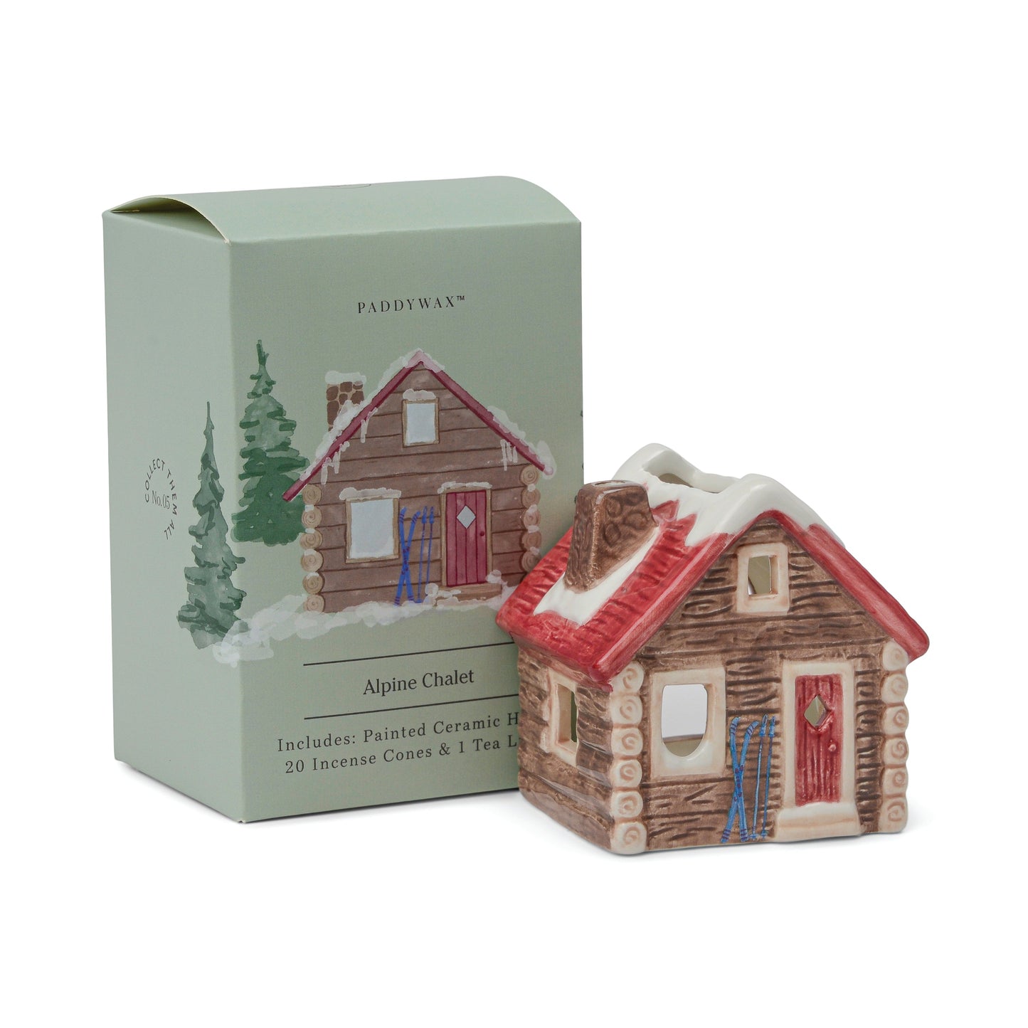 No.05 Alpine Chalet Style Incense & Tea Light Holder (1 Tea Light & 20 Incense Cones)