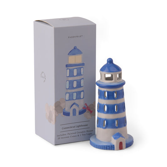 No. 07 Lighthouse Style Incense & Tea Light Holder (1 Tea Light & 20 Incense Cones)