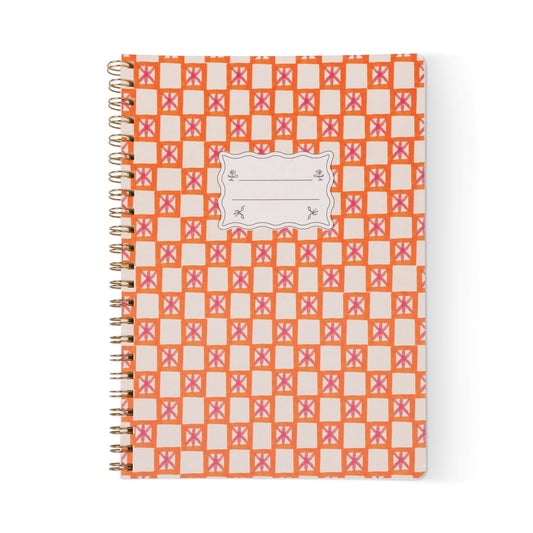 Tulip A4 Twin Wire Notebook - Orange Check