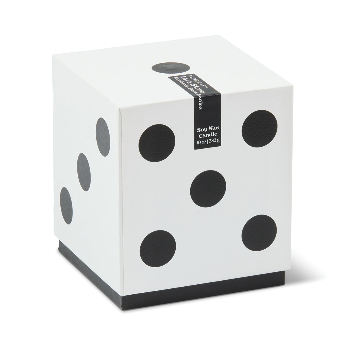 Paddywax Lucky Dice 10oz/283g Ceramic Black Wax Candle - Lava Stone