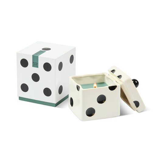 Paddywax Lucky Dice 10oz/283g Ceramic Green Wax Candle - Misted Lime