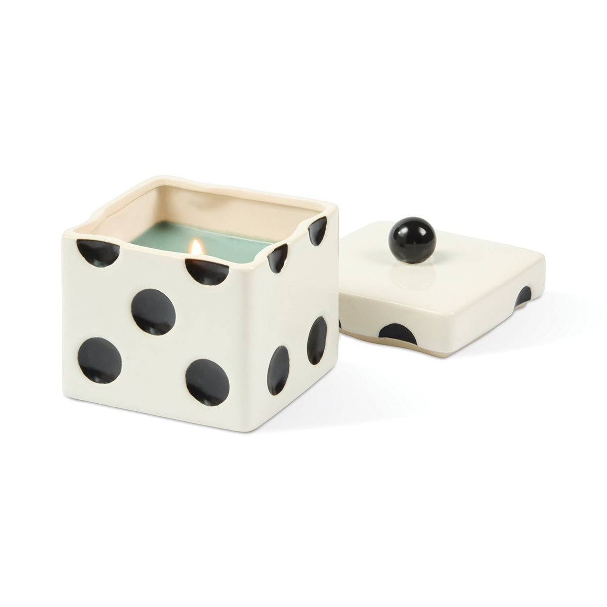 Paddywax Lucky Dice 10oz/283g Ceramic Green Wax Candle - Misted Lime