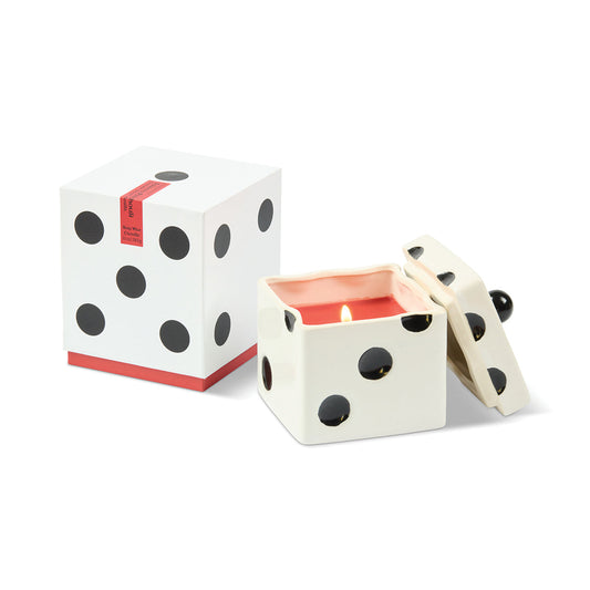 Paddywax Lucky Dice 10oz/283g Ceramic Red Wax Candle - Tobacco Patchouli