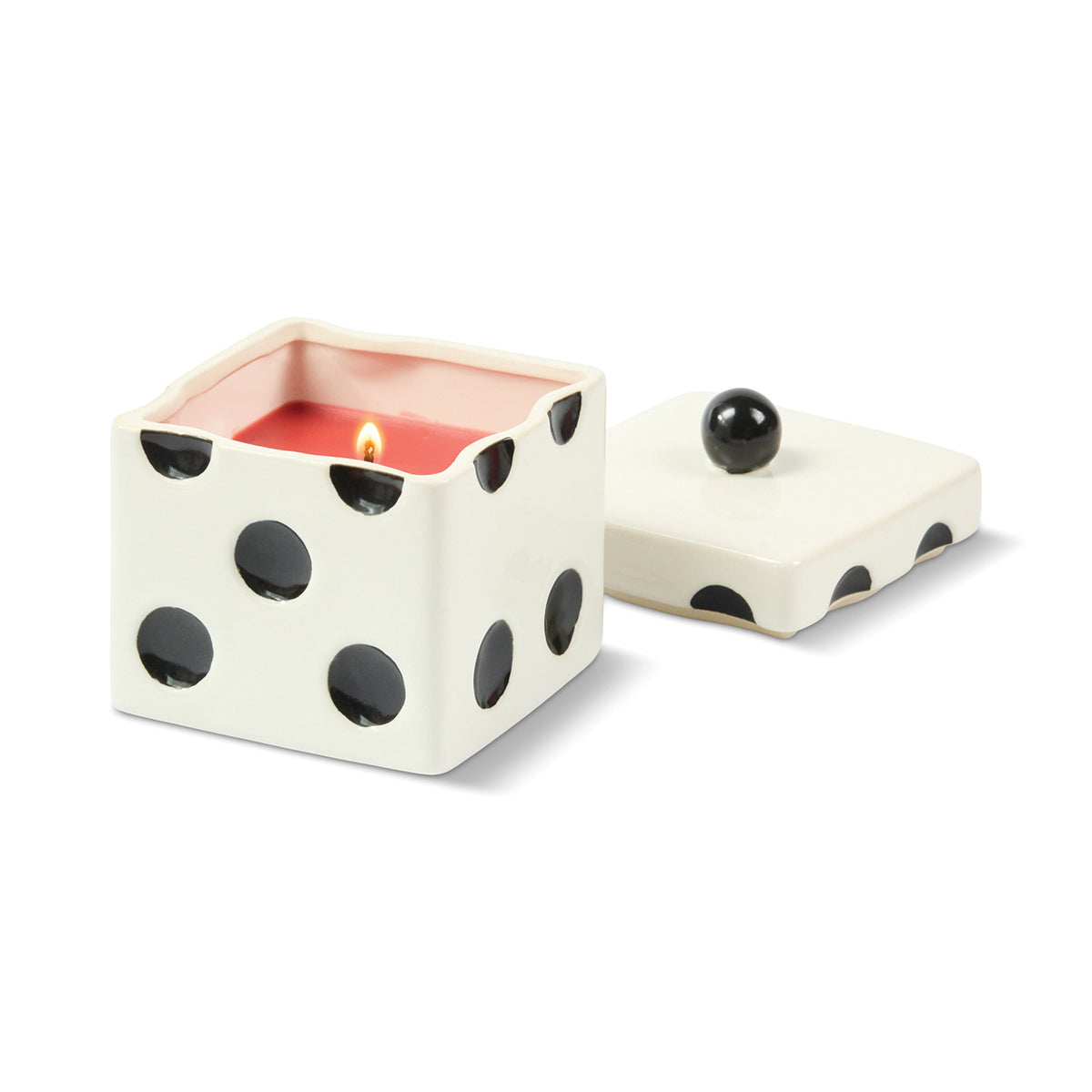 Paddywax Lucky Dice 10oz/283g Ceramic Red Wax Candle - Tobacco Patchouli