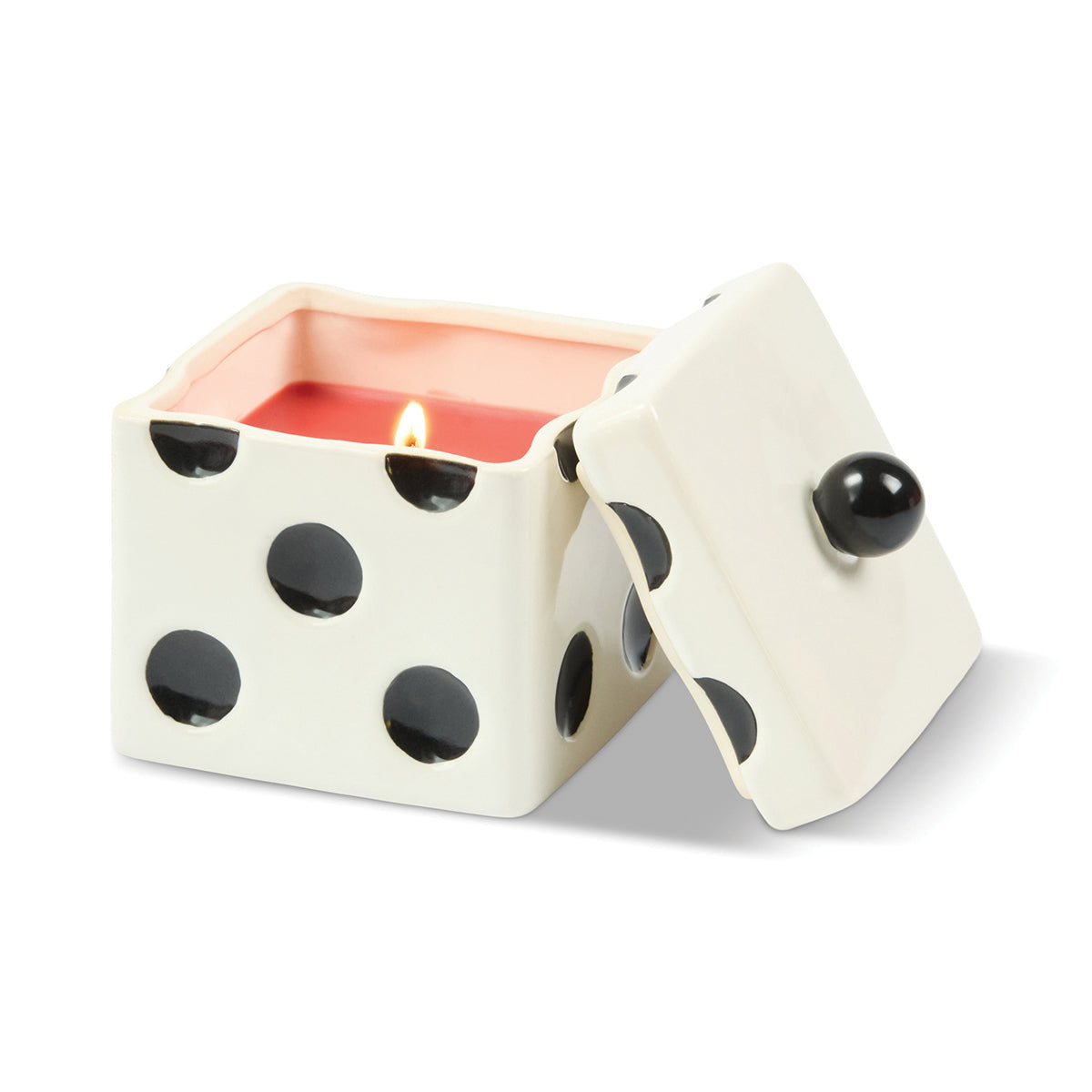 Paddywax Lucky Dice 10oz/283g Ceramic Red Wax Candle - Tobacco Patchouli