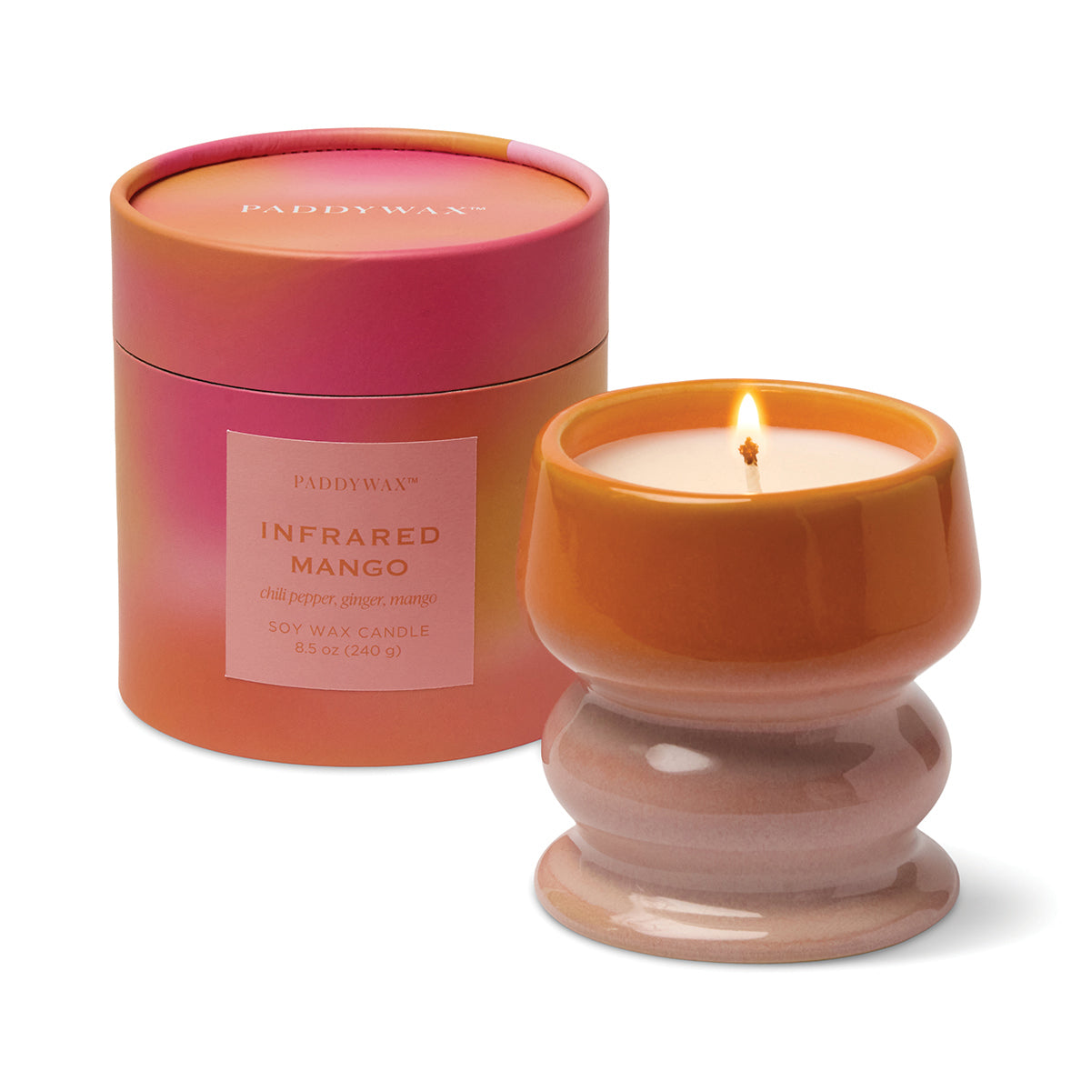Paddywax Melt 8.5oz/240g Ombre Orange/Pink Ceramic Candle - Infrared Mango