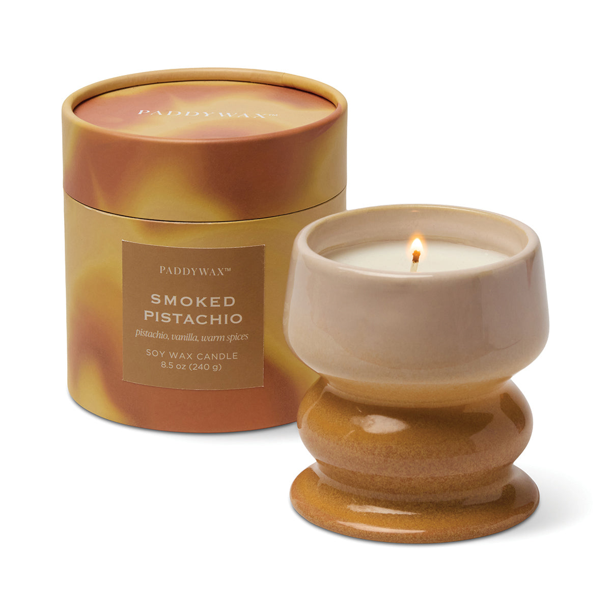 Paddywax Melt 8.5oz/240g Ombre Sand/Stone Ceramic Candle - Smoked Pistachio