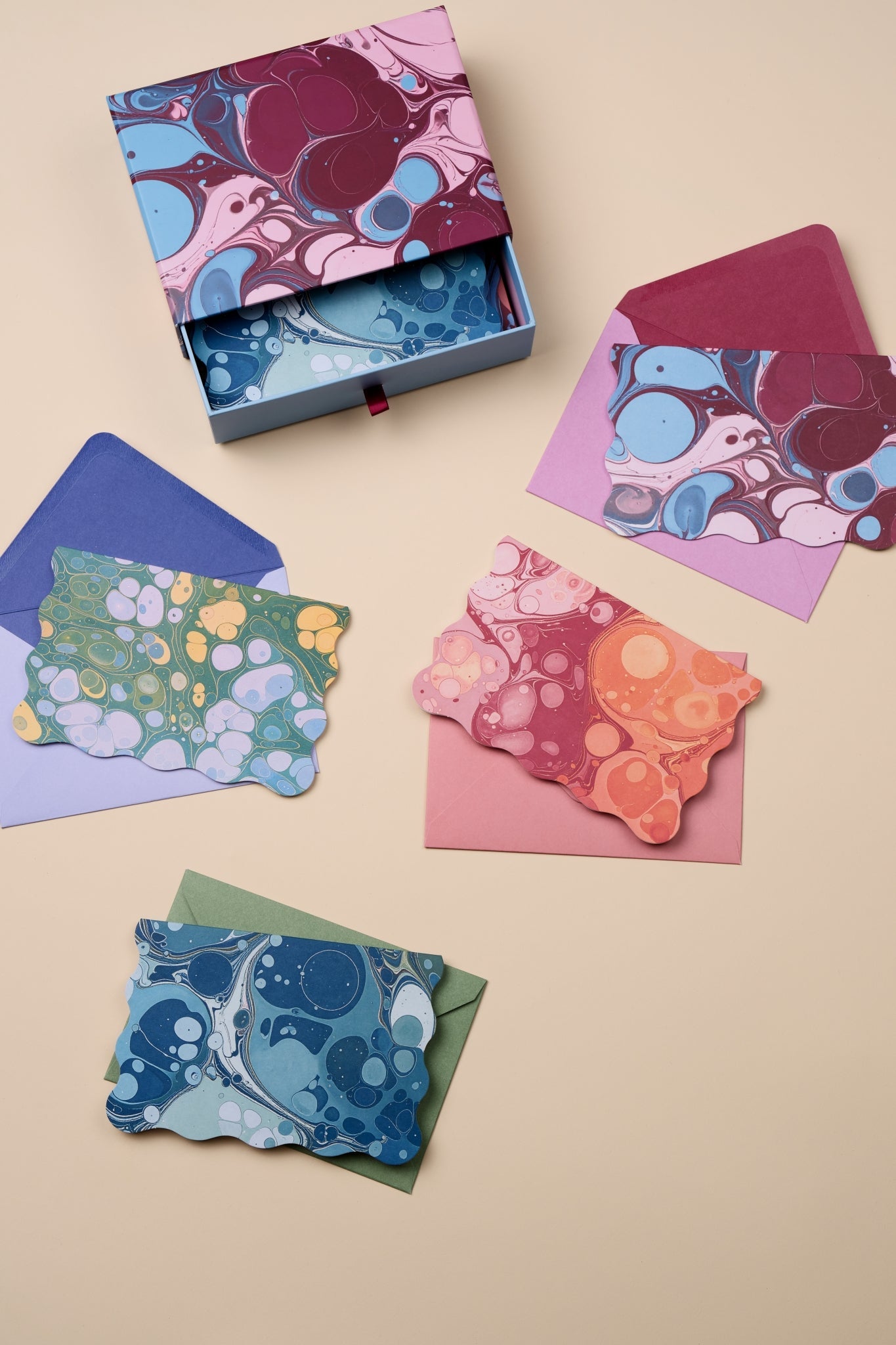 Designworks Ink Marble Notecards - Set of 16 Assorted