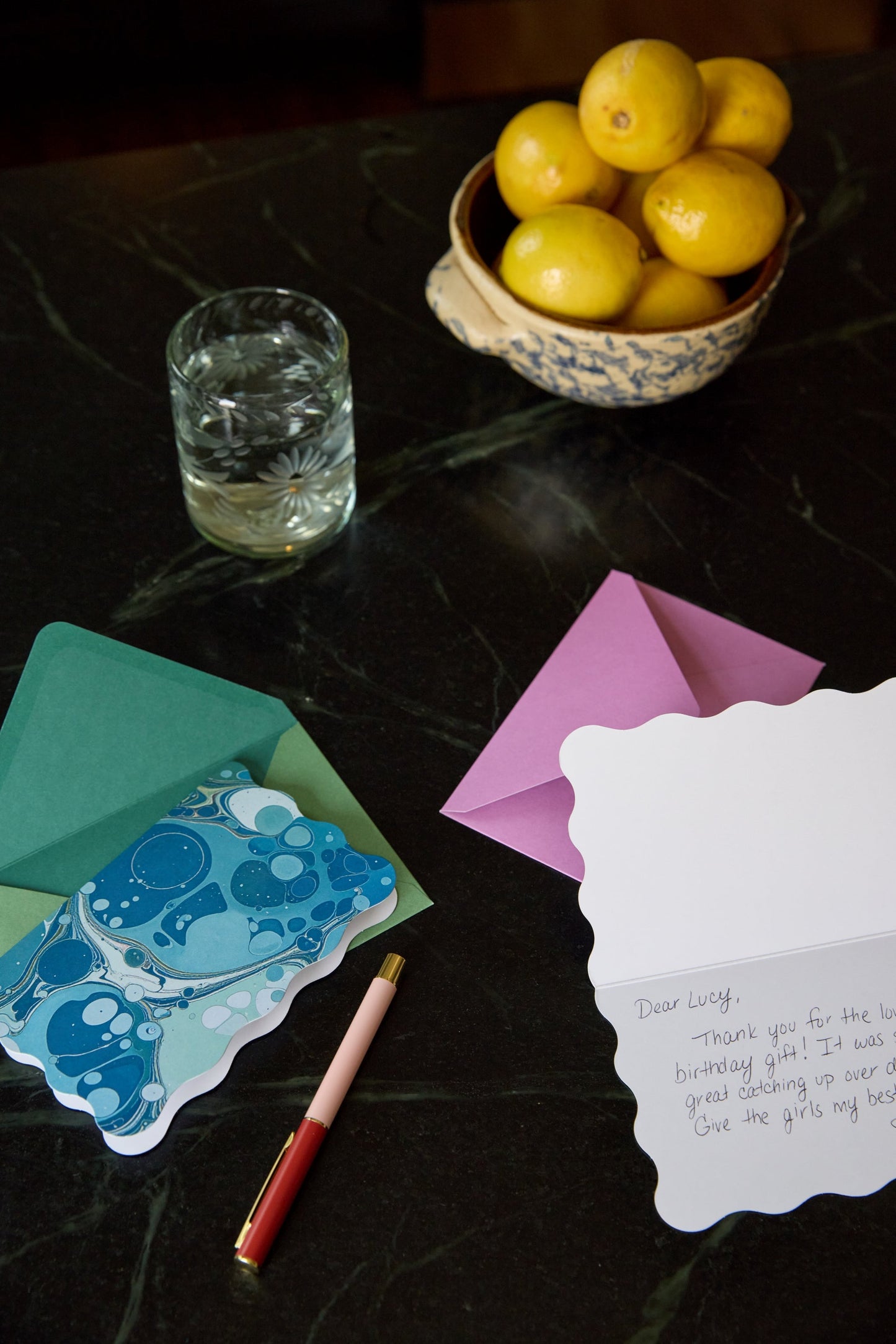 Designworks Ink Marble Notecards - Set of 16 Assorted