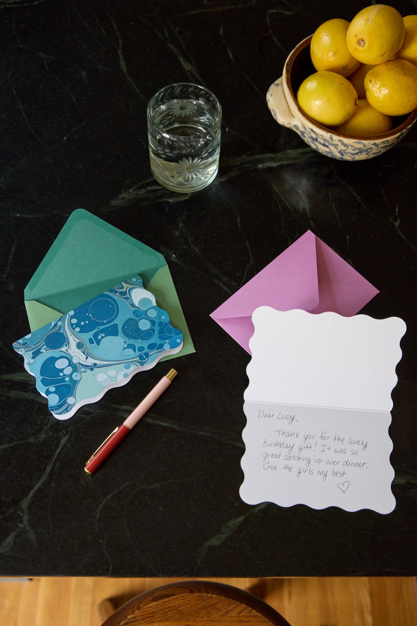 Designworks Ink Marble Notecards - Set of 16 Assorted