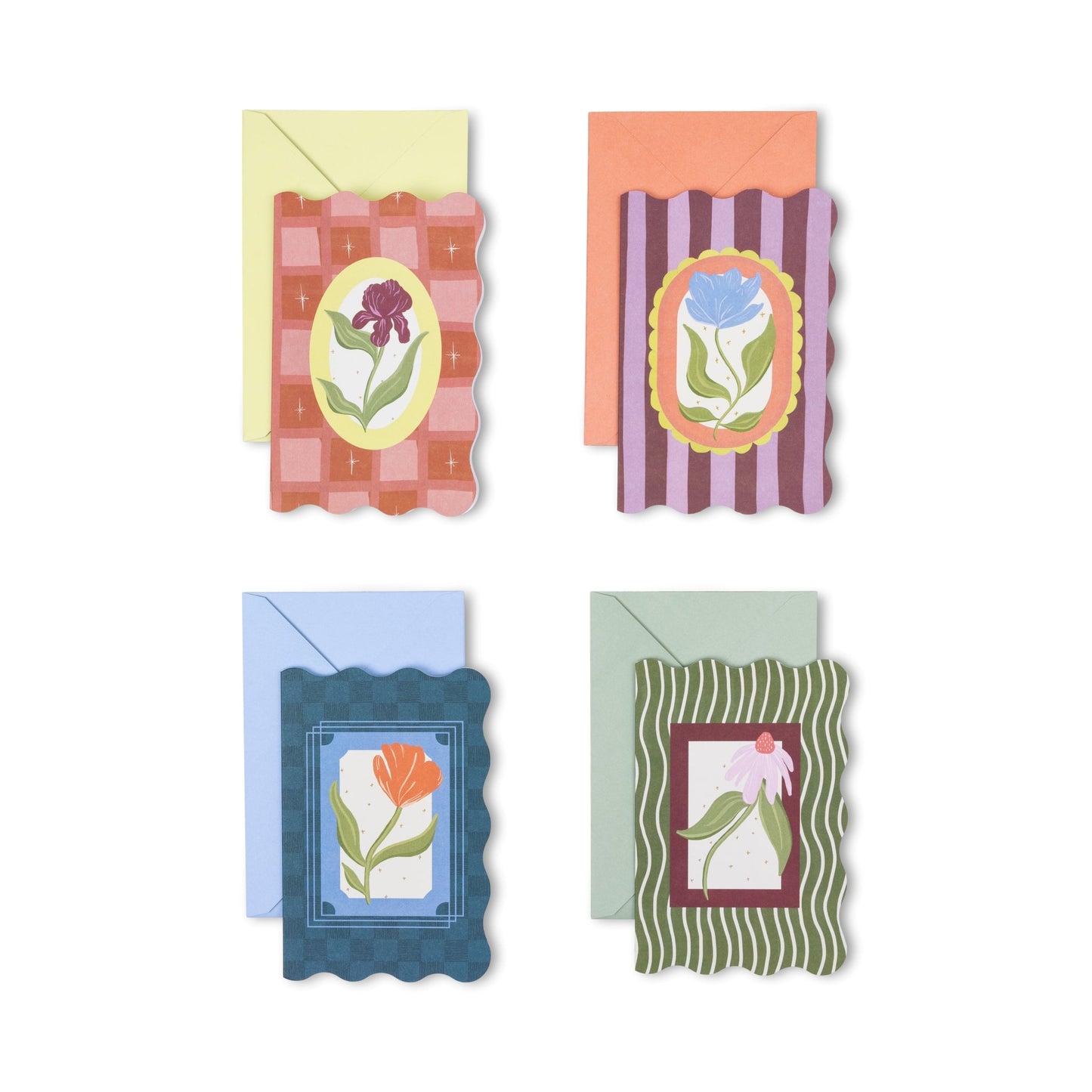 Designworks Ink Framed Floral Notecards - Set of 16 Assorted