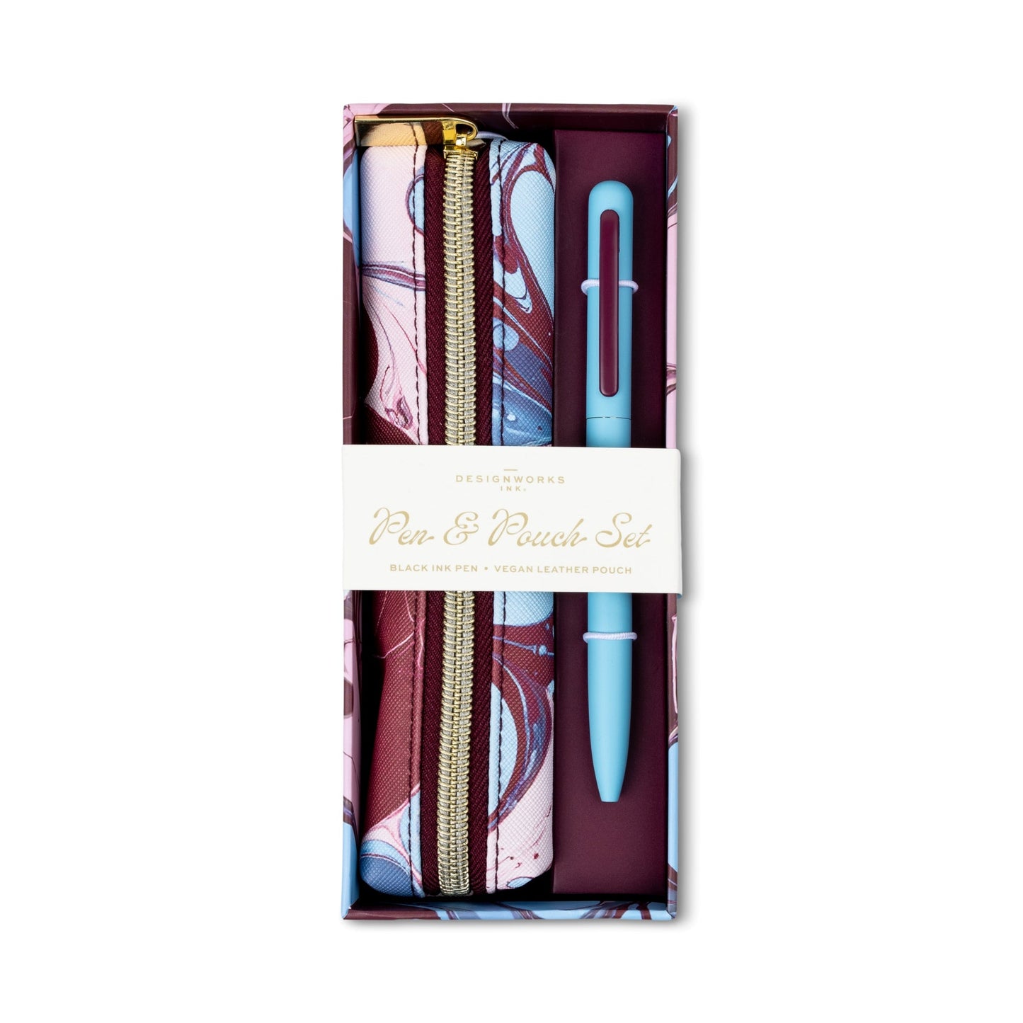 Designworks Ink Pen & Pouch Set - Marble