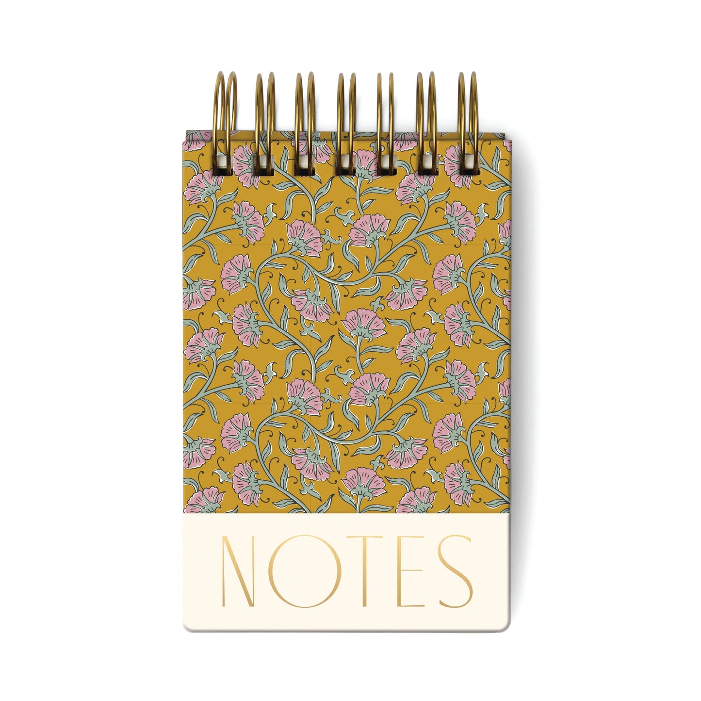 Twin Wire Chunky Notepad - Green Vintage Floral