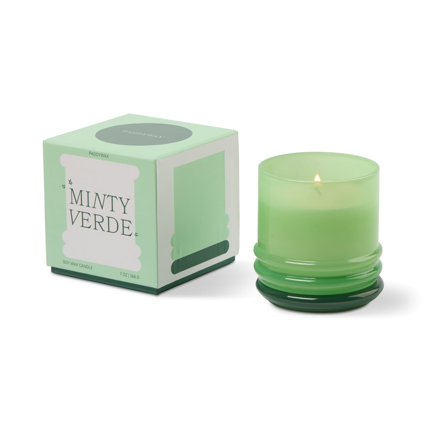 Stack 7oz/198g Glass Candle Bright Green and Dark Green - Minty Verde